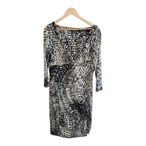 Lauren Ralph Lauren Women's Black  Abstract Print 3/4 Sleeve Dress Size 18
